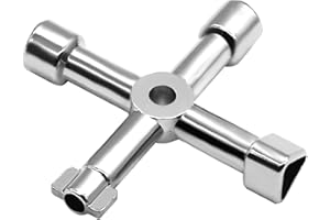 Bodiiwuliu Multifunzione a 4 Vie Universale Chiave Triangolare,Chiave a croce per armadietto,chiave per idraulici, interruttore a croce universale(Argento)
