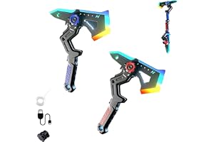 Dhqkqg Laser yxa och svärd leksak 2 i 1 för barn, Ax Sound Light Sword Toy Transformerbar design med LED-lampor och ångeffekt