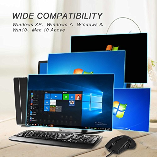 EasySMX Gaming RGB Mouse  GM-787 Rat  n para Gaming con   ptico 5000DPI  Iluminaci  n RGB  y 5 Botones Programables para Juegos Oficina  Negro 