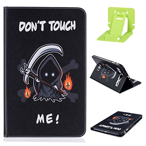 Samsung Galaxy Tab A 10.1 Hülle Case,Samsung Galaxy Tab A 10.1 T580 Ledertasche Smart Cover,Ekakashop Ultradünn Bunt Tod Muster Painting PU Leder Schale Ständer Schutzfolie Schutzhüllen Flip Cover Tasche TPU Innere Hülle Silikon Back Case Etui mit Magnetverschluss Wallet Kreditkarte Card Holder Slot für Samsung Galaxy Tab A 10.1 T580 T585 + 1x Kostenlos Ständer (Farbe zufällig)