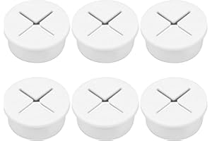 TIAMARAEON 6pcs Cable Grommet Kit, White Rubber Grommets, Desk Grommet Cable Organizer for Home and Desk Surface Port Hole Covers, 25mm Diameter