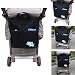 IntiPal Stroller Organiser Diaper Bag - Fits Most Buggies Prams Pushchairs - Mummy Handbag Nappy Changing Bag(Black Elephant)