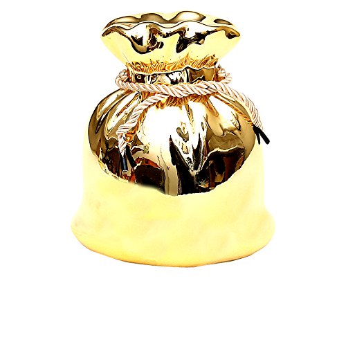 Niedliche Spardose als Sparsack in gold, ca. 18 x 11 x 15,5 cm