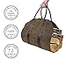FAMLYJK Brennholz Tragetasche Leinwand Holzträger, robuste robuste Einkaufstasche, Brennholzhalter mit Ledergriffen für Kaminofen Indoor Outdoor