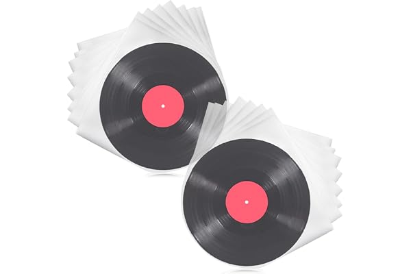 BUOSHUO Pochette Vinyle 33 Tours,100 pièces Pochette Vinyle Intérieures, Transparentes,Antistatique,Convient aux disques vinyles 12"
