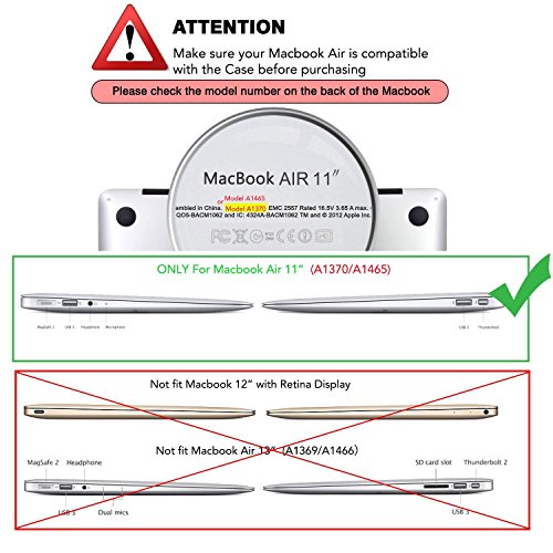 MOSISO Ultra Slim Plastik Hartschale Schutzhülle Snap Case für MacBook Air 11 Zoll (A1370 / A1465), Silber - 3