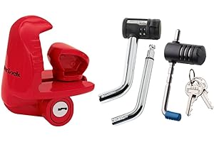 Master Lock 3895DAT - Cerradura de acoplador, Cerradura de Receptor y Cerradura de pestillo - 3 componentes con Llave Igual