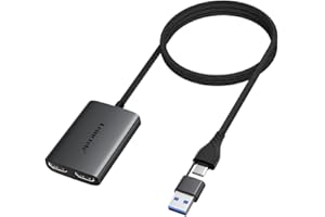Lemorele Adaptateur USB vers HDMI Double, convertisseur Thunderbolt 3 vers HDMI pour MacOS, Windows (Prise en Charge MacOS MST)