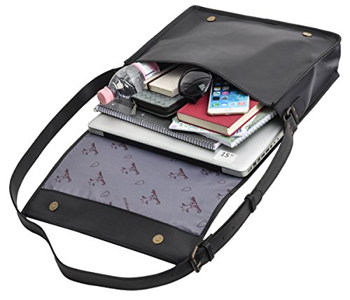 Ledertasche Gusti Leder „Mitch“ Laptop-Tasche Damen Herren Braun Unitasche Notebook Aktentasche Businesstasche Schultertasche Umhängetasche Groß 15 Zoll Schwarz 2U4-26-80 - 4