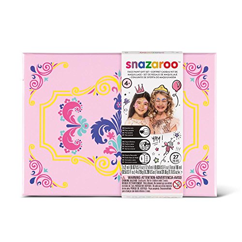 Snazaroo Mädchen Schminkbox 27 teilig, Schminkpalette ,5 Schminkstifte, 2 Pinsel, 2 Schwämmchen & Anleitung, 18 Farben - 2