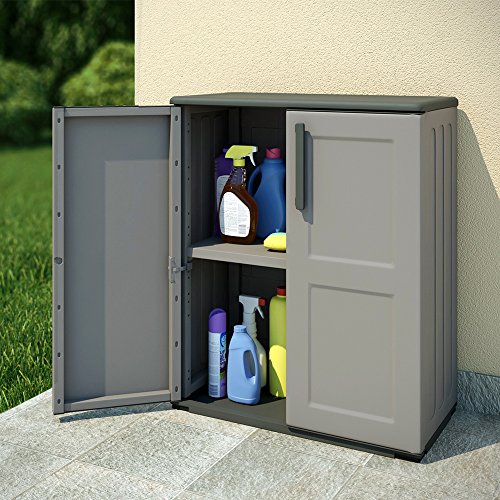 Kunststoffschrank Werkzeugschrank Schrank Kunststoff Regal 84×68 cm Grau - 4