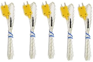 Nuzamas Sonde für K-Typ-Sensor, Thermoelement (Messfühler) und Messgerät für Temperaturbereich von -20 - 482 °C, Kabellänge 1 m, 5er-Pack