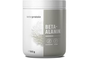 ‎BETTERPROTEIN Beta Alanin - Laborgeprüft ohne Zusätze - Hochdosiert - Vegan - 500g - direkt vom Hersteller aus Deutschland - BetterProtein® - hochdosierte Aminosäuren zum Muskelaufbau und Abnehmen - Vegan -