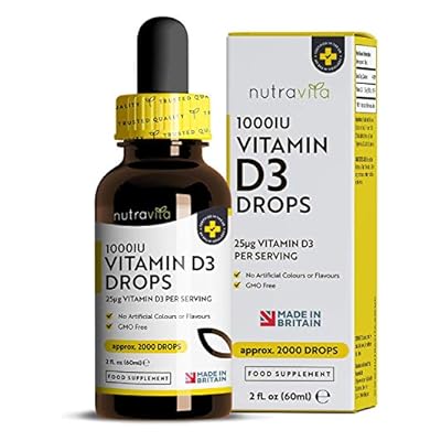 Vitamin D *10,000 Iu Per 10 Drops* - 2,000 Vegetarian Drops Of 1000 Iu Vitamin D3 Per Bottle - Flexible Dosage Up To 200 Servings Of 10,000 Iu - Cholecalciferol For Healthy Bones And Immune System