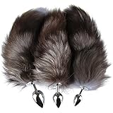 Beauty7 Plug Anales Acero Inoxidable Insertarse 6 cm Cola de Zorro Fox Butt Plug Manual Ano Juguetes Sexuales Para Pareja Mujeres Hombres SM Juguetes Sexo