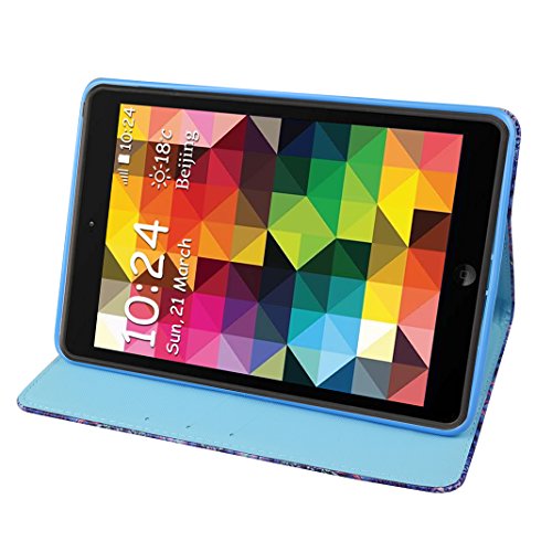 iPad Mini Schutzhülle Leder, iPad Mini2 Hülle, iPad Mini 3 Bumper Hülle, Moon mood® Ledertasche für Apple iPad Mini 1/iPad Mini 2/iPad Mini 3 7.9 Zoll, PU Leder Cover Hülle Folio Handyhülle Gemalt Muster Premium Bumper Tasche Backcover Handytasche Stand Etui im BookStyle Tasche mit Totem Mandala Entwurf Standfunktion Halter Kreditkarte Slots und Magnetverschluss Cover mit Weich TPU Innere Etui für iPad Mini 2 (nicht für iPad Mini 4) - 6