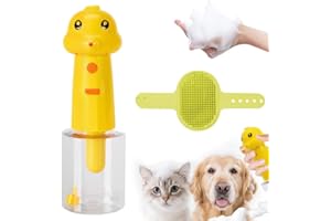ZINUEEN Dispensador de jabón automático para perros, dispensador de jabón de espuma para bañera para perros, máquina de espuma para perros con cepillo para perros, dispensador eléctrico de espuma para perros