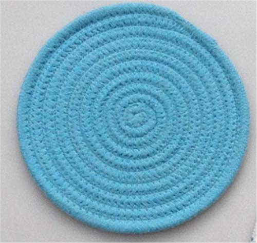 Thicken placemat Home Kitchen Table Insulation pad pad Coaster 6 Piece Round 18 * 18CM,SkyBlue