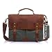 Messenge Bag, P.KU.VDSL 14 Inches Laptop Shoulder Bags Canvas and Genuine Leather Vintage Satchel Bag Handbag Briefcase for Men and Women (Dark grey) RS.6730.00