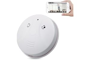 YMBZY WiFi Hidden Spy Camera Smoke Detector,HD 1080P Wireless Security Spy Nanny Detector Camera with Night Vision/Motion Detection/Remote View for Home and Office