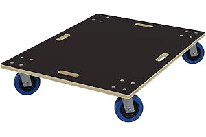 HAGO Lot de 24 roulettes pour meubles sans frein de 60 x 80 cm I Planche à roulettes robuste jusqu'à 800 kg I Chariot de transport pour meubles avec poignées encastrées I Chariot de qualité supérieure