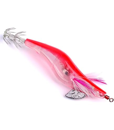 Lineaeffe Turlutte Shock Squid Jig LN-18 Orange Taille 3 9cm - Leurre Pêche Seiche Calamar