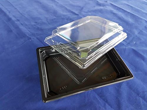 ( Pack of 80 ) small suchi susi box Augima pica Salad storage Containers Take away Fast Food Disposable box plastic lids Cafe Restaurant Retail picca soja soy sauce