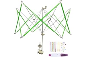 KNEWMART Enrouleur de balles de Fil, Yarn Swift pour la Famille + 10pcs Marqueurs de Point à Tricoter + 10pcs Aiguilles en Plastique + 1pcs Ciseaux