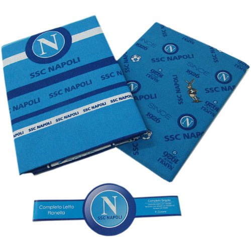 Calcio SSC Napoli ufficiale completo lenzuola flanella singolo una piazza G411