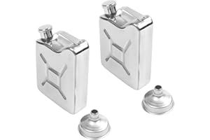 KVSERT 2 mini petacas de acero inoxidable de 5 onzas, licor, , alcohol, gasolina, latas