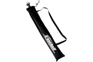Luckxing Borsa da baseball per mazza da baseball, borsa organizer pieghevole per mazza da baseball, borsa nera con cinghia, borsa a tracolla ispessita per principianti,