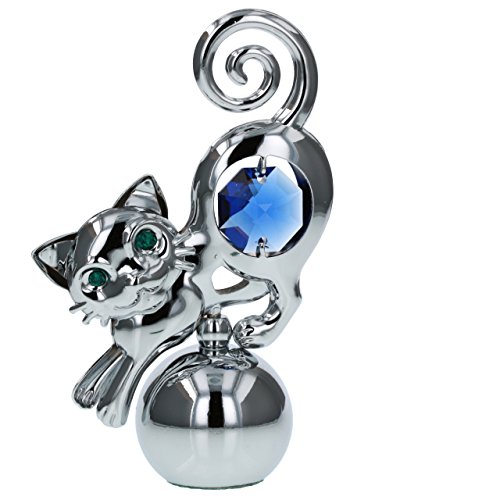 Preisvergleich Produktbild Crystocraft Katzenfigur, Swarovski-Kristall