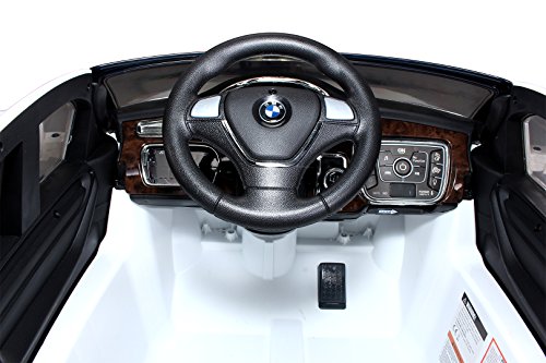 Kinder Elektroauto Original BMW X6 Lizenzierter 2 x 45 Watt Motor Ledersitz & Dashboard Elektro Kinderauto Kinderfahrzeug (weiß)