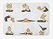 Produktbild NasNew Yoga Bath Mat, Cartoon Yoga Young Girl Doing Different Poses Energy Action Aerobics Vitality Health, Plush Bathroom Decor Mat with Non Slip Backing, 23.6 L X 15.7 W Inches, Multicolor