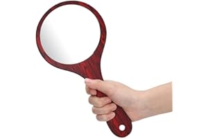 ZETILING Hairdressing Mirror, Handheld Mirror, Vintage Hairdressing Mirror Hand Mirror with Wood Handle Barber Accessories for Professional Salon Barbers Hairdressers(#2)