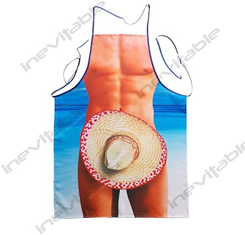 Novelty Funny Aprons for Men Sexy Rude Naked Gift - Cooking Apron Chef Men Male (Naked Hat)