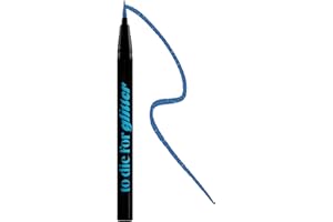 KRASH KOSMETICS Eyeliner Líquido Azul To Die For Glitter SMS - Formula Waterproof 24h Larga Duración - Eyeliner Colores Purpurina - Aplicador de Fieltro Punta Fina - Vegano y Cruelty Free