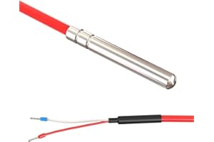 Lumonic Temperature sensor PT1000 with silicone cable 5 m I -50 bis 200 °C I 6 mm I 2-wire connection I IP65 I Temperature sensor Probe I in