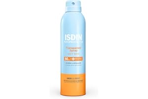 ISDIN Fotoprotector Transparent Spray Wet Skin 250ml, Fotoprotettore Spray a Rapido Assorbimento, Efficace su Pelle Bagnata