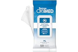 TropiClean OxyMed Soothing All-Purpose Wipes - Gentle Cleansing - Relieves Itching from Allergies, Dandruff, Seborrhea, Hot Spots I For Dogs & Cats - 50 ct