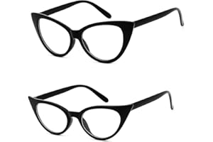 NYGGTYK 1 paio di occhiali grandi con occhio di gatto e 1 paio di piccoli occhiali da vista, specchio da donna personalizzato, stile Carnevale, occhiali da donna, Nero