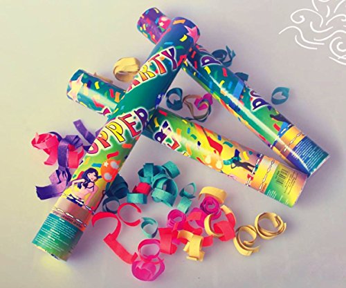 12 Stück XL Party Popper je 40cm Konfetti Shooter 5-8 Meter Schussweite Konfettikanone - 2