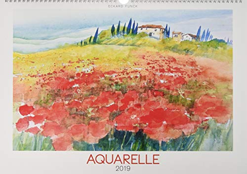Aquarelle 2019 - Bildkalender quer (49 x 34) - Kunstkalender - Malerei