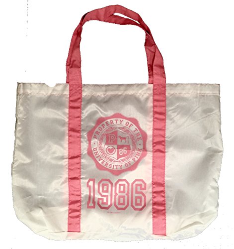 Preisvergleich Produktbild Victoria 's Secret Pink Nylon leichte Sporttasche Bag Travel Tote: Weiß
