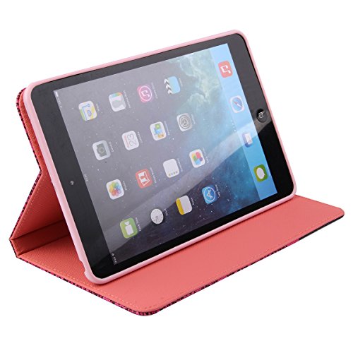 iPad mini 2 Lederhülle – Felfy Slim Full Body Fashion Leopard Bowknot Muster PU Case Cover Etui Schutz Hülle Tasche für Apple ipad mini 3 mini 2 mini 1 + 1x Pink Katze Anti Stöpsel + 1x Red Stylus - 6