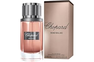 Chopard Rose Malaki 80 ml – Eau de Parfum pour Homme – Fragrance Florale Epicée– Notes Sensuelles de Rose, de Safran, de Patchouli et de Bois de Cèdre – Flacon en Verre Transparent