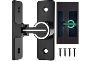 DOUSELLA Verrou Porte Coulissante Lumineux Verrou Serrure de Fermeture Porte Boulon de Verrouillage de Boucle en Alliage de Zinc Loquet de Serrure de Porte à 90 Degrés avec 4 Vis pour Porte Fenêtre
