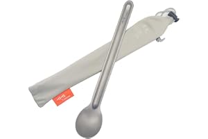 TITO Titanium Legeringslångt handtag för Spork Utomhus Ultralätt Portabal Flatware Titan Sked med Camping Backpacking (sked)