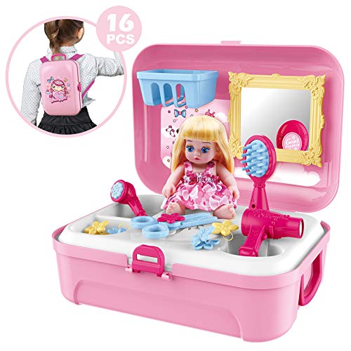 BOWA Conjuntos de Muñeco bebé Maletin De Peluqueria Juguetepara niñas a Partir de 3 años