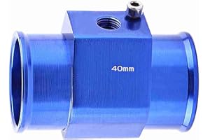 Jauge de température Tube de jonction Akozon Température de l'eau de la voiture Tube de jonction de température Jauge Capteur Adaptateur de tuyau de radiateur avec colliers de serrage (40 mm)